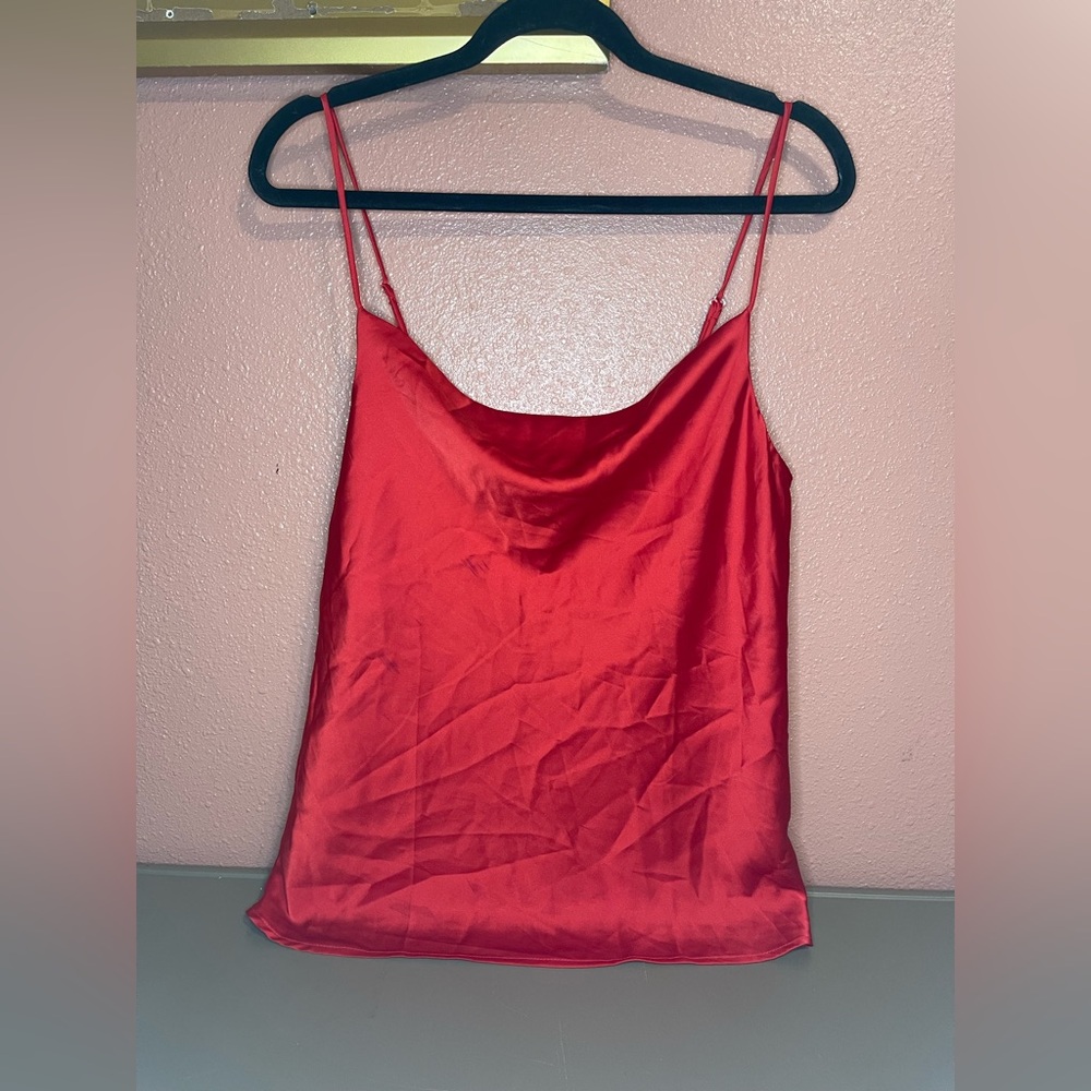 DNA couture Red Satin Cowl Neck Camisole